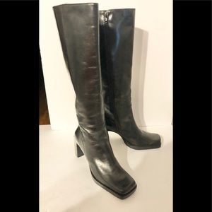 Pazzo black Leather knee-high Heeled boots size 6